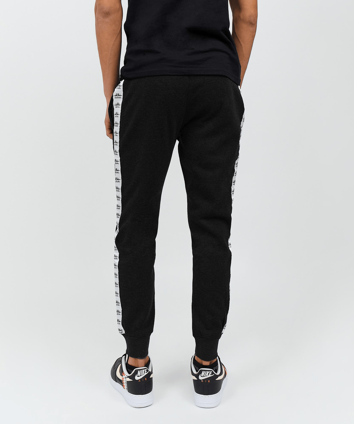 Reason Clothing Premium | Hustler Side Stripe Logo Jogger - Black 003 Is Live