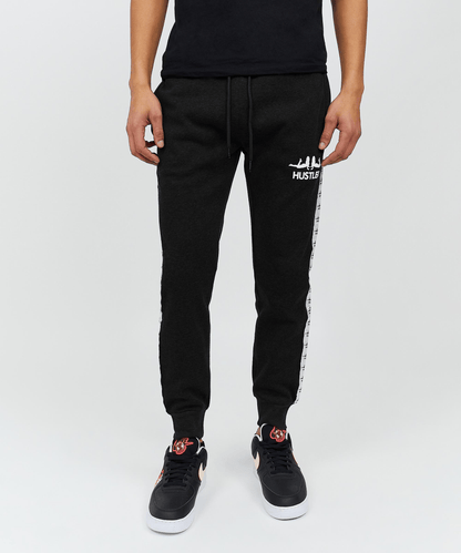 Reason Clothing Premium | Hustler Side Stripe Logo Jogger - Black 003 Is Live