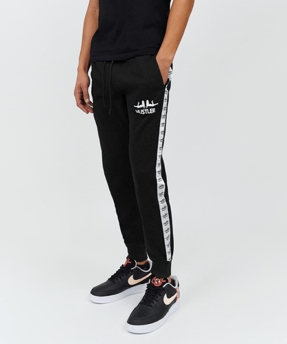Reason Clothing Premium | Hustler Side Stripe Logo Jogger - Black 003 Is Live