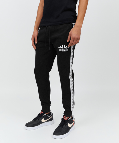 Reason Clothing Premium | Hustler Side Stripe Logo Jogger - Black 003 Is Live