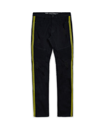 Reason Clothing Recommended | Dunning Side Stripe Moto Jeans
