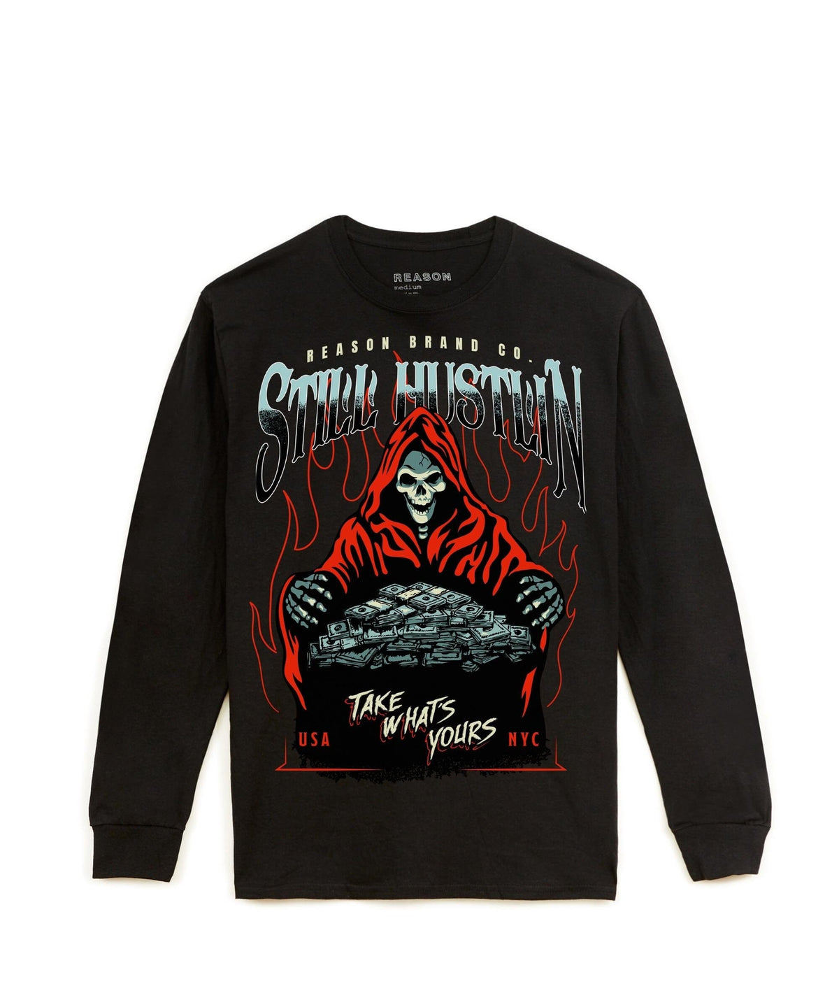 Reason Clothing Popular | Still Hustlin Long Sleeve Tee