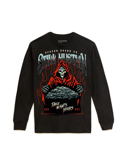 Reason Clothing Popular | Still Hustlin Long Sleeve Tee
