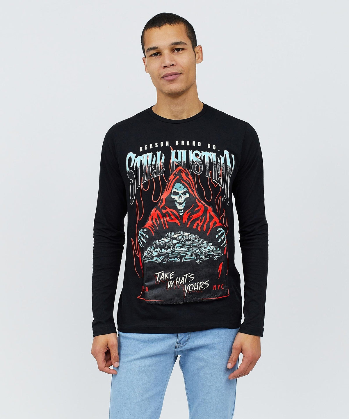 Reason Clothing Popular | Still Hustlin Long Sleeve Tee