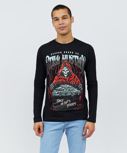 Reason Clothing Popular | Still Hustlin Long Sleeve Tee
