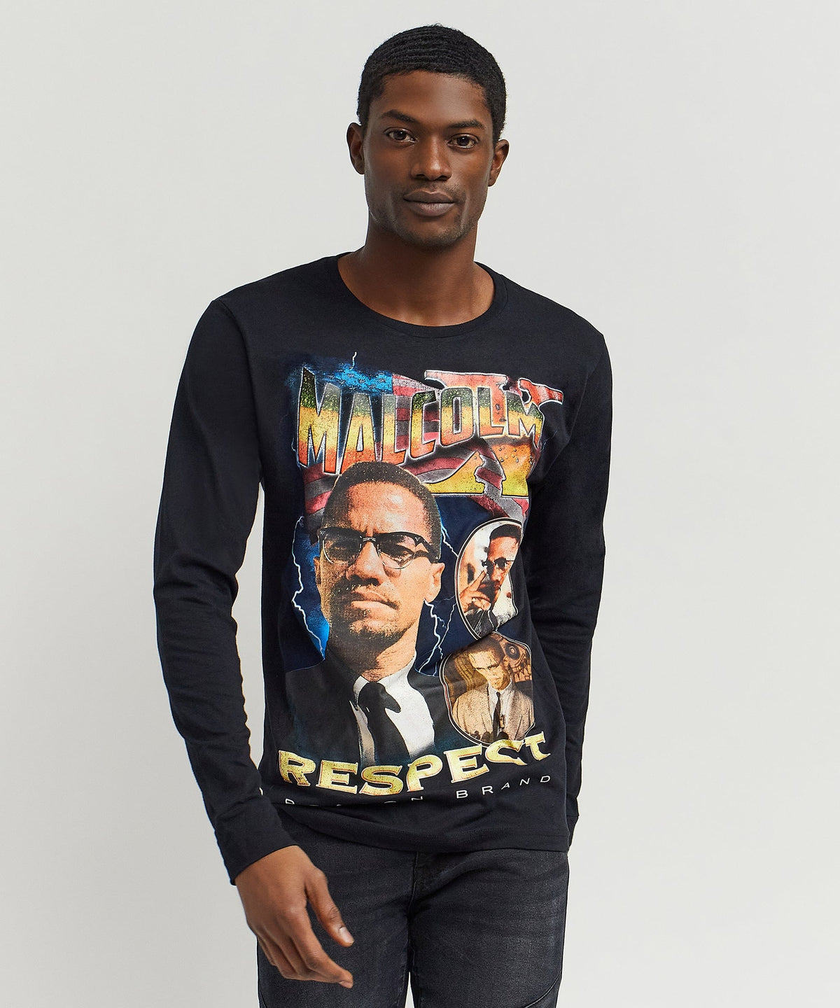 Reason Clothing Discount | Malcolm X Respect Ls Tee Regular Style Is Live