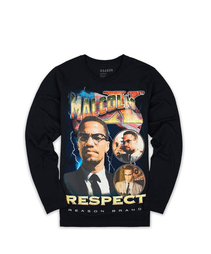 Reason Clothing Discount | Malcolm X Respect Ls Tee Regular Style Is Live