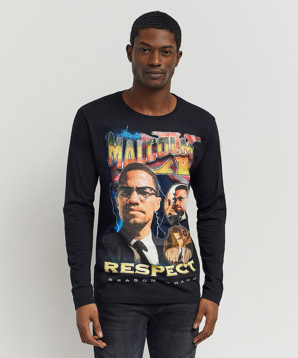 Reason Clothing Discount | Malcolm X Respect Ls Tee Regular Style Is Live