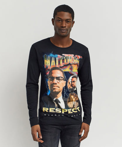 Reason Clothing Discount | Malcolm X Respect Ls Tee Regular Style Is Live