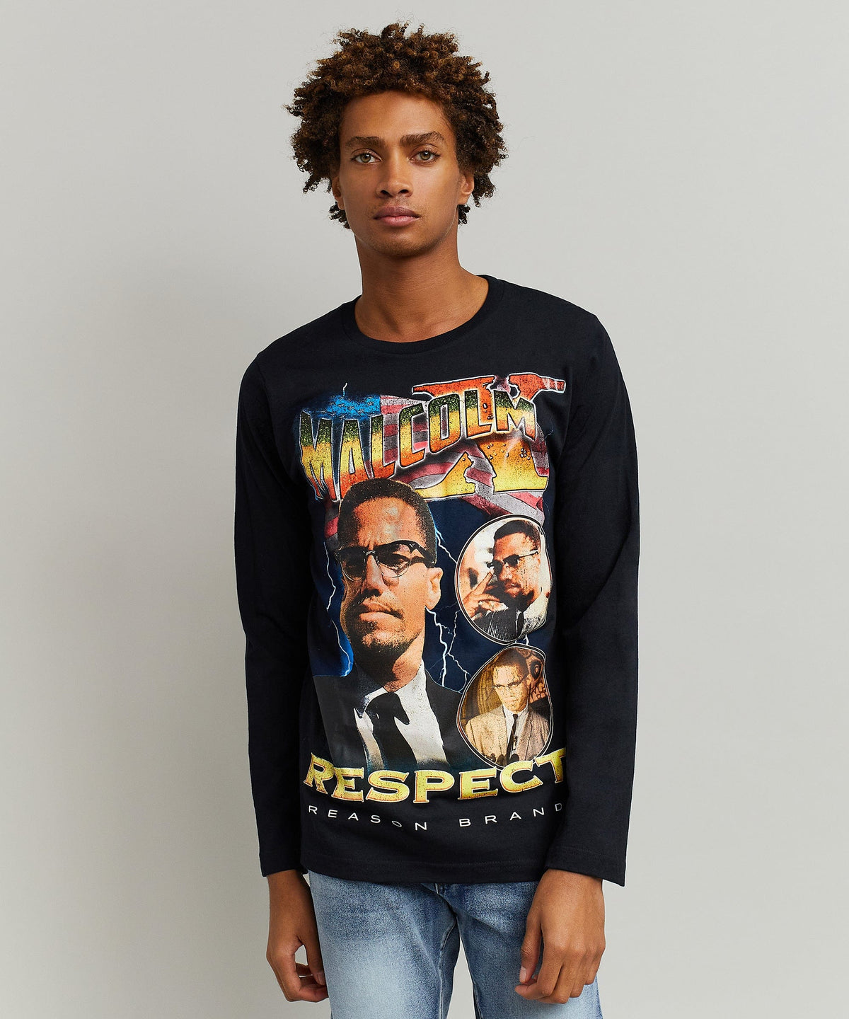 Reason Clothing Discount | Malcolm X Respect Ls Tee Regular Style Is Live