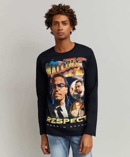 Reason Clothing Discount | Malcolm X Respect Ls Tee Regular Style Is Live