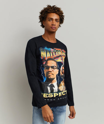 Reason Clothing Discount | Malcolm X Respect Ls Tee Regular Style Is Live