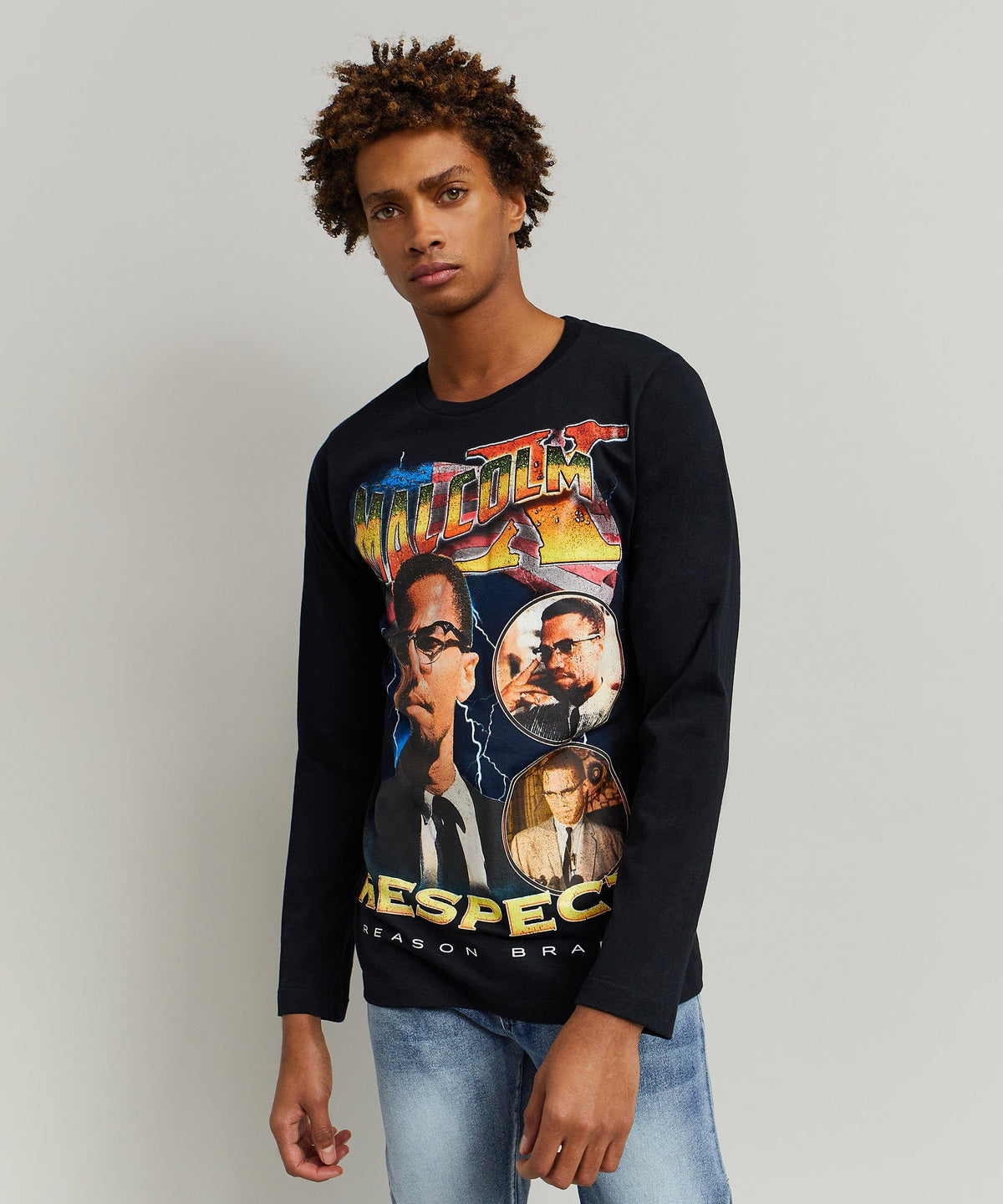 Reason Clothing Discount | Malcolm X Respect Ls Tee Regular Style Is Live