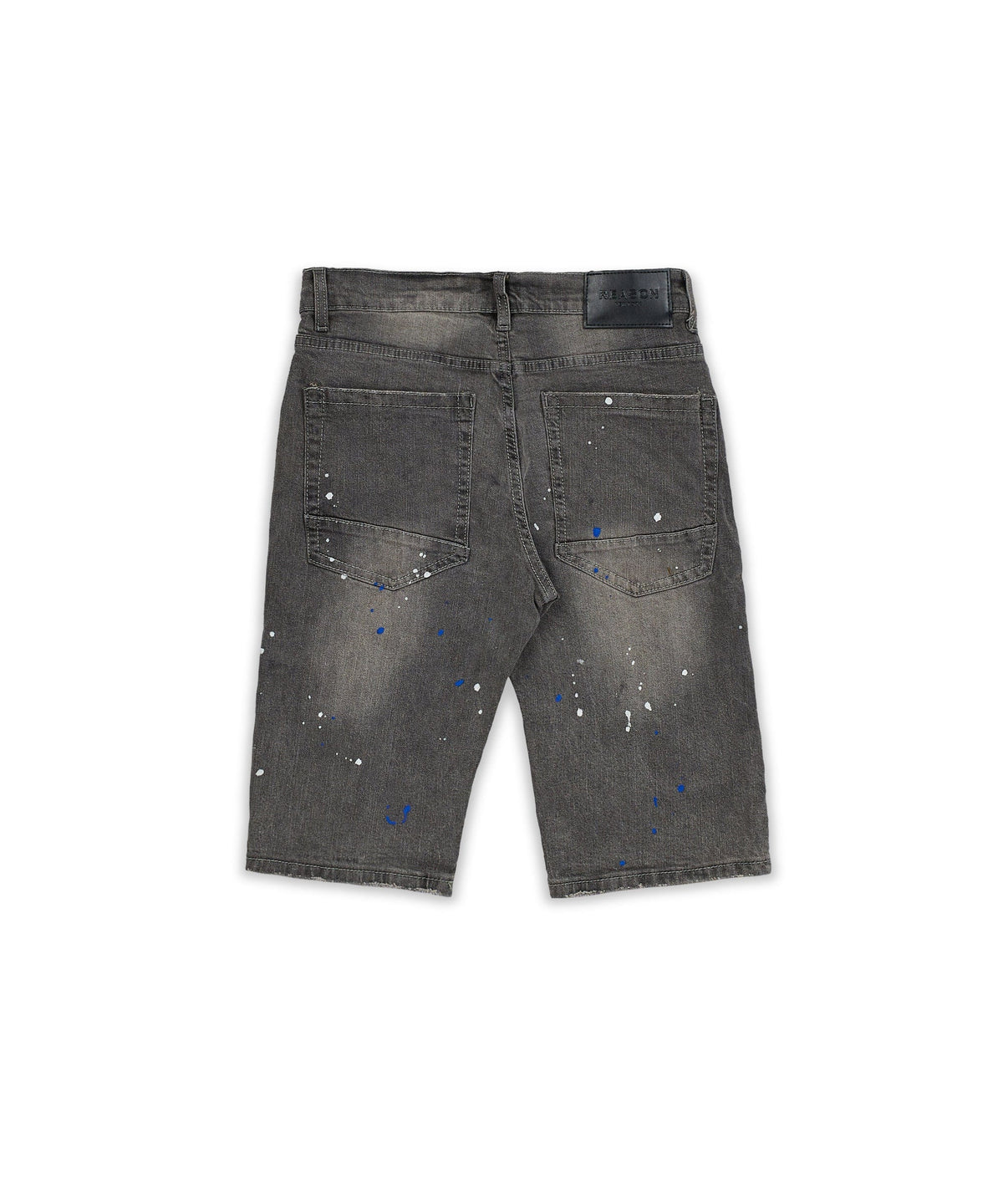 Reason Clothing Featured | Vincent Grey Paint Splatter Jean Shorts