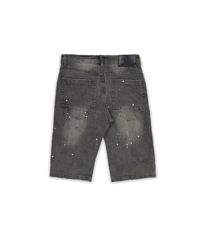 Reason Clothing Featured | Vincent Grey Paint Splatter Jean Shorts
