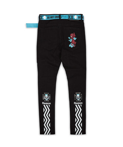 Reason Clothing Special Offer | Cloud Graphic Print Slim Jeans