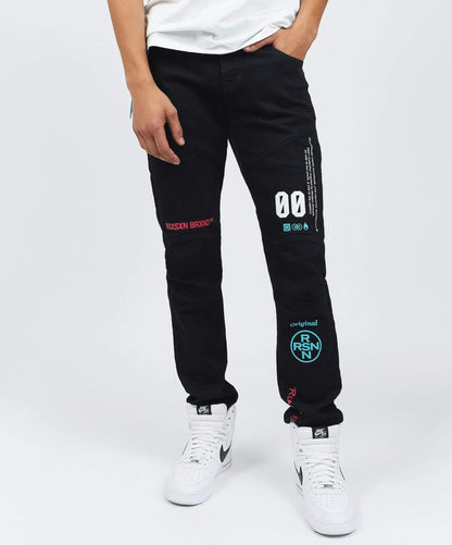 Reason Clothing Special Offer | Cloud Graphic Print Slim Jeans