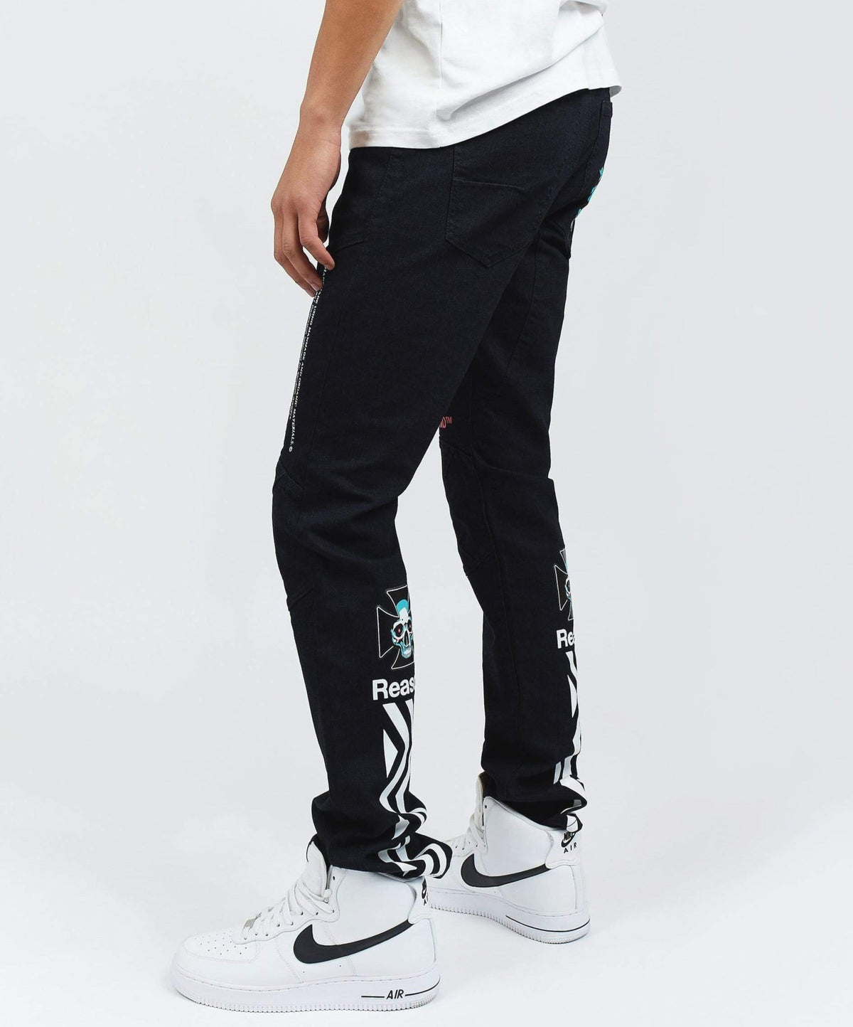 Reason Clothing Special Offer | Cloud Graphic Print Slim Jeans