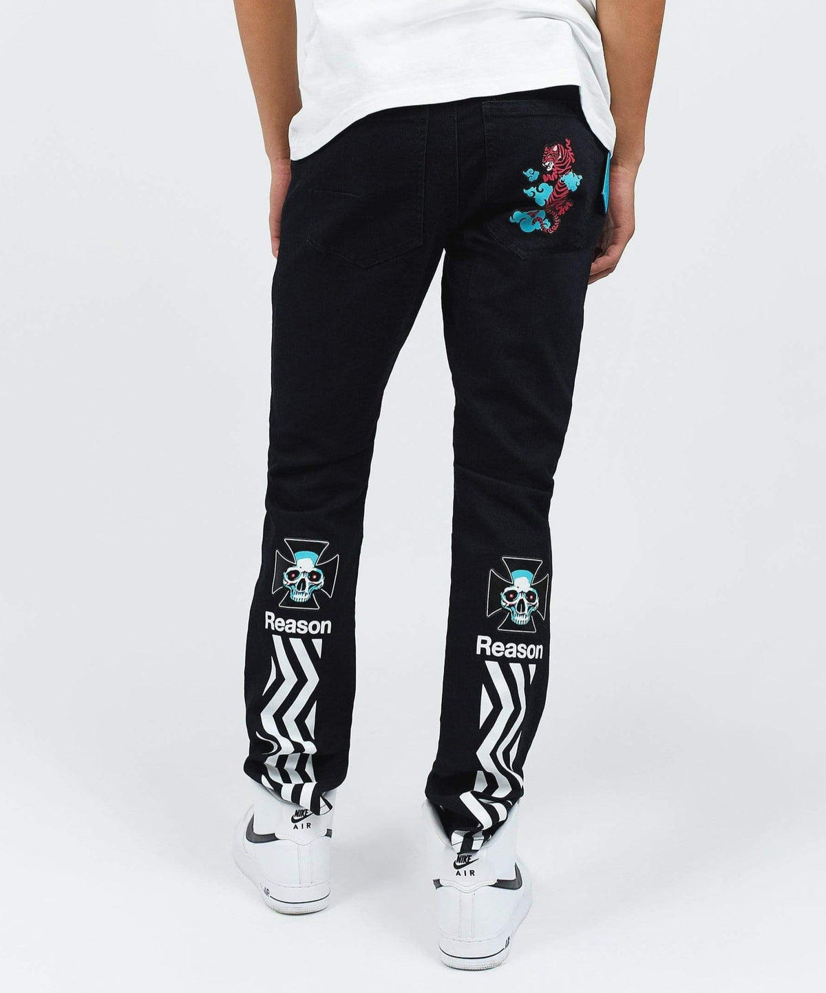 Reason Clothing Special Offer | Cloud Graphic Print Slim Jeans