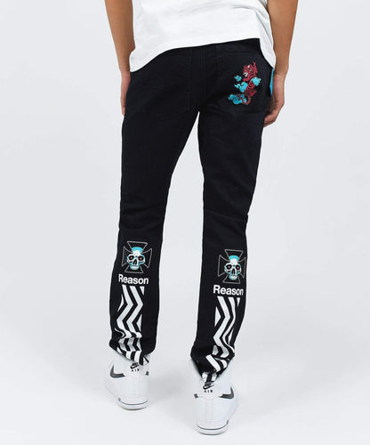 Reason Clothing Special Offer | Cloud Graphic Print Slim Jeans
