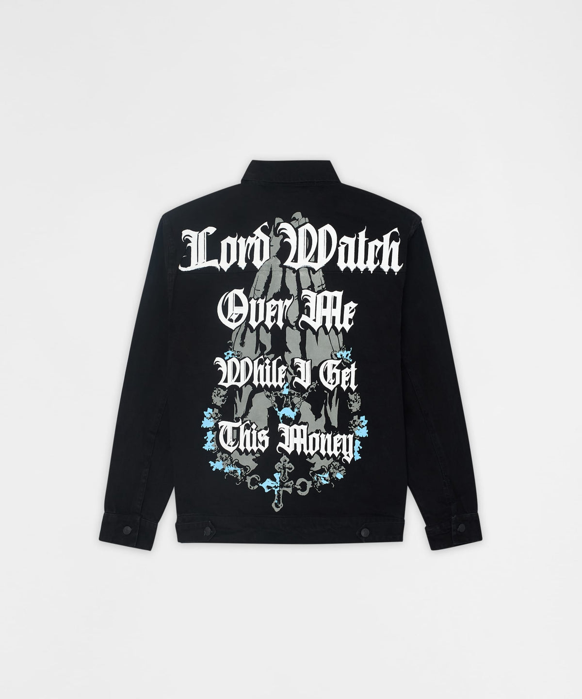Reason Clothing Discount | Menace Rhinestone Denim Jacket - Black