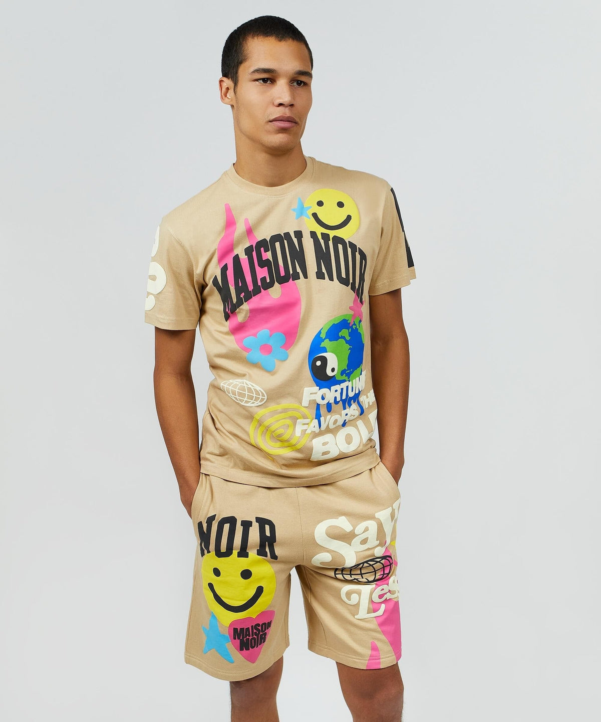 Reason Clothing Special Offer | Say Less Puff Print Tee - Khaki