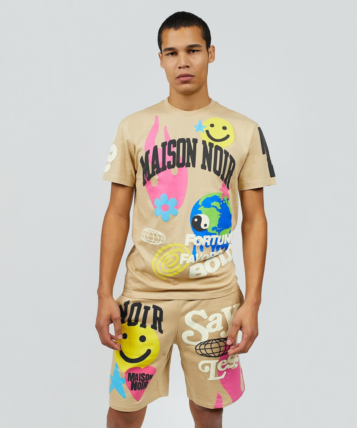 Reason Clothing Special Offer | Say Less Puff Print Tee - Khaki