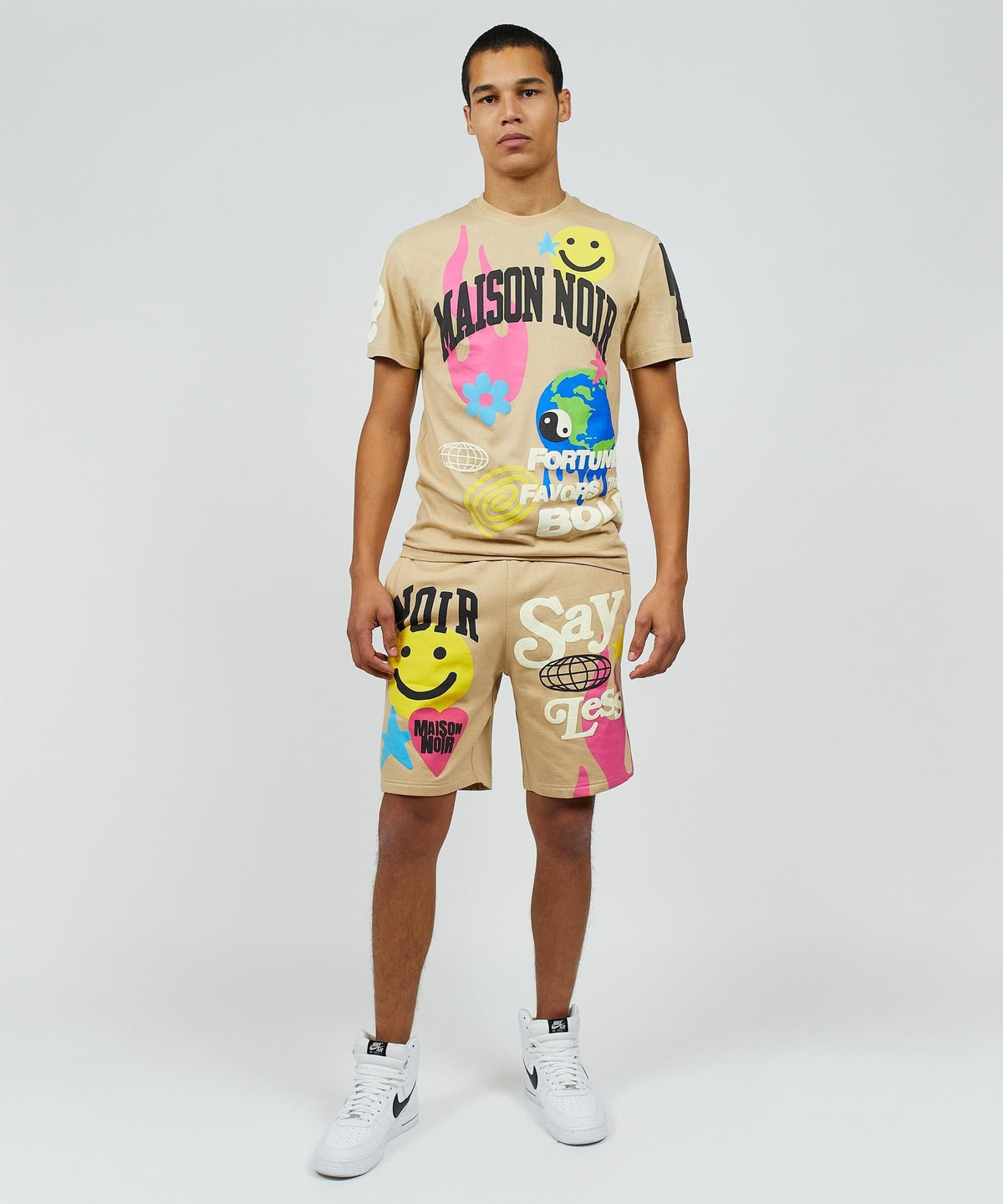 Reason Clothing Special Offer | Say Less Puff Print Tee - Khaki