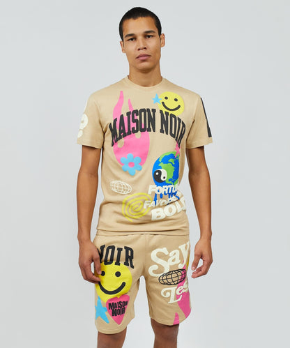 Reason Clothing Special Offer | Say Less Puff Print Tee - Khaki