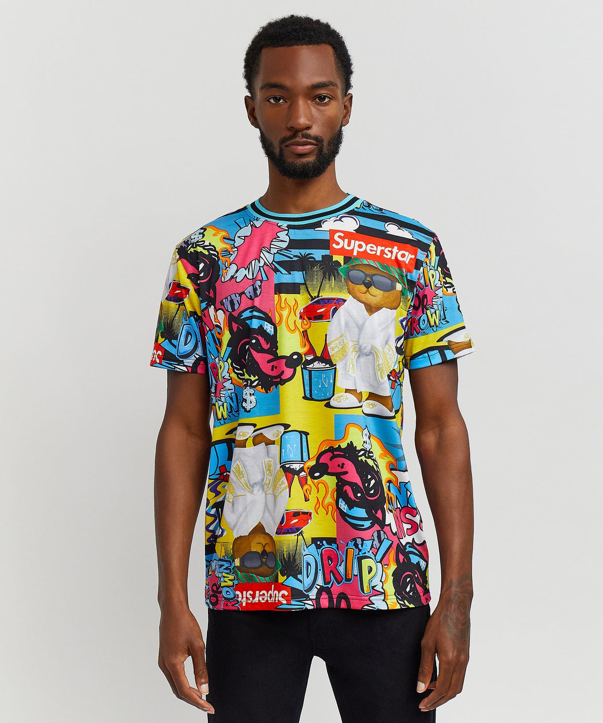 Reason Clothing Latest | Drip Drip Allover Print Graphic Tee