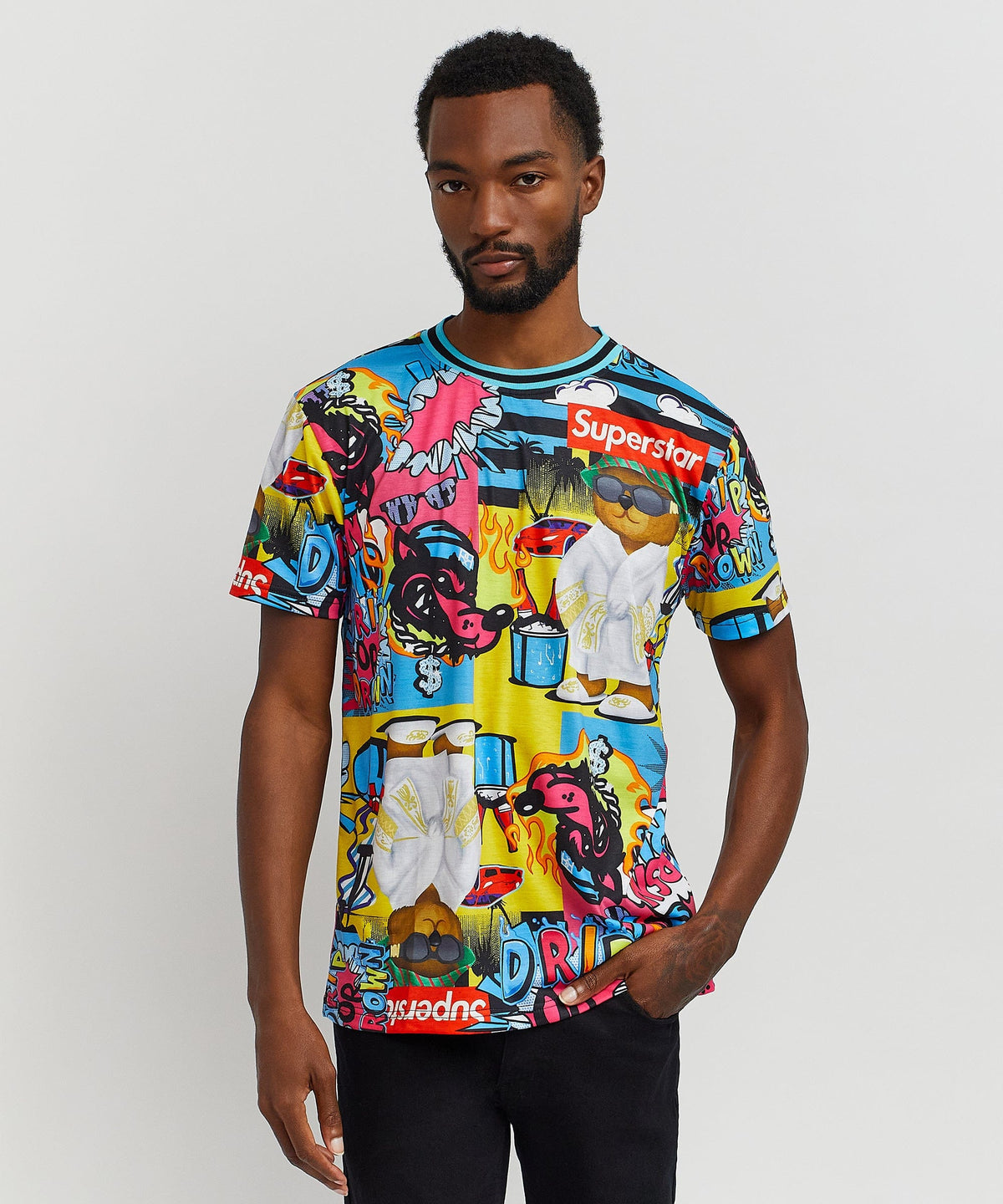 Reason Clothing Latest | Drip Drip Allover Print Graphic Tee