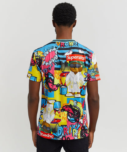Reason Clothing Latest | Drip Drip Allover Print Graphic Tee