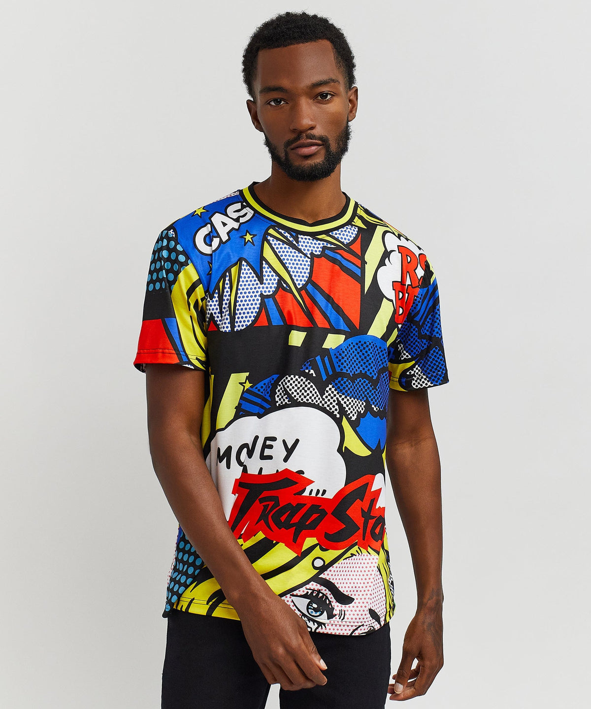Reason Clothing Hot Sale | Trap Stars Comic Allover Print Graphic Tee