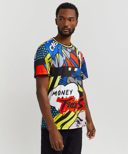 Reason Clothing Hot Sale | Trap Stars Comic Allover Print Graphic Tee