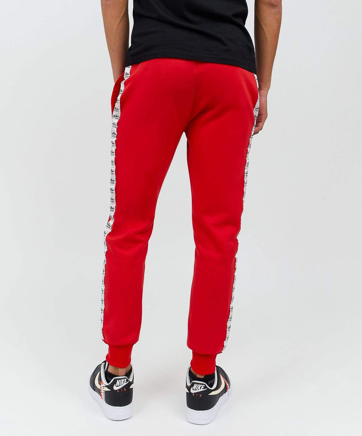 Reason Clothing Premium | Hustler Side Stripe Logo Jogger - Red