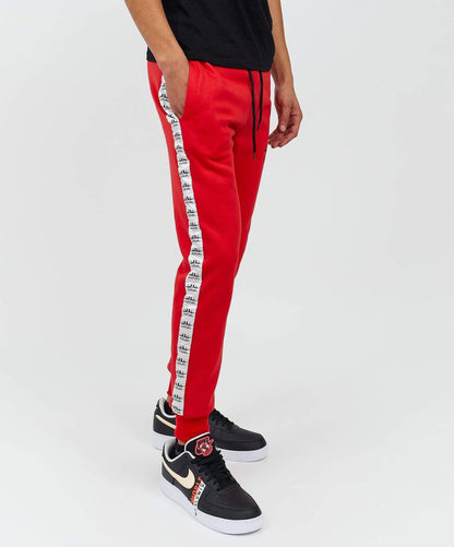 Reason Clothing Premium | Hustler Side Stripe Logo Jogger - Red