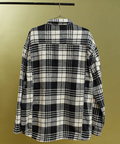 Reason Clothing Latest | Plaid Black And White Super Heavy Weight Flannel Shirt Jacket
