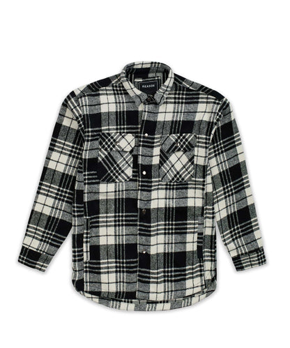 Reason Clothing Latest | Plaid Black And White Super Heavy Weight Flannel Shirt Jacket