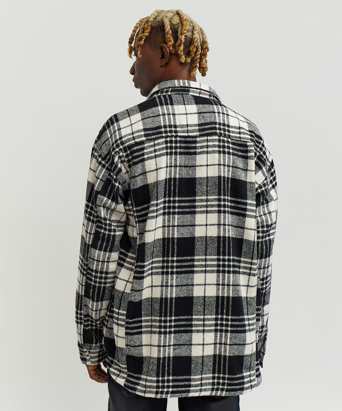 Reason Clothing Latest | Plaid Black And White Super Heavy Weight Flannel Shirt Jacket