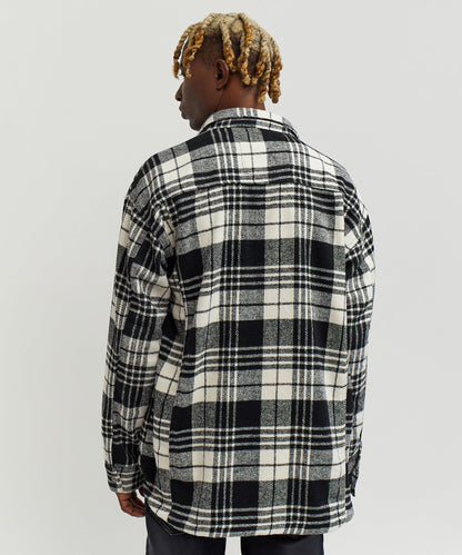 Reason Clothing Latest | Plaid Black And White Super Heavy Weight Flannel Shirt Jacket