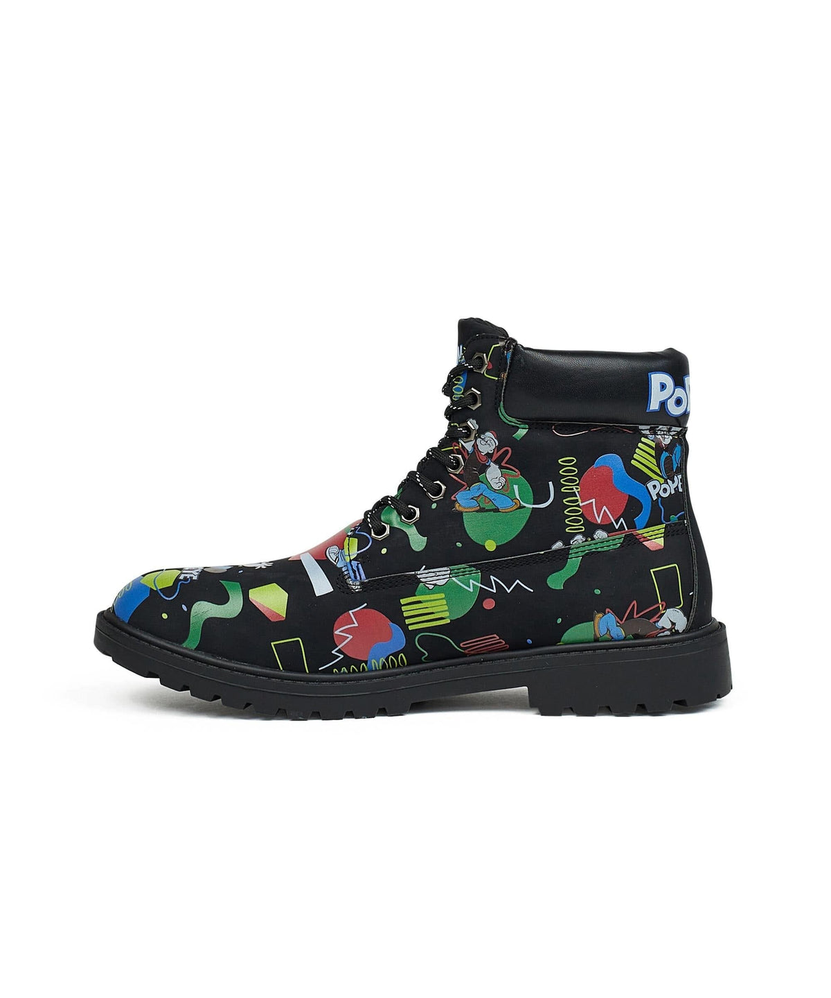 Reason Clothing Sale | Popeye X Reason Collab Faux Suede Graffiti Print Boots - Black