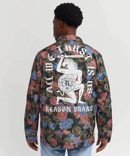 Reason Clothing Essential | Fearless Tape Trim Nylon Jacket