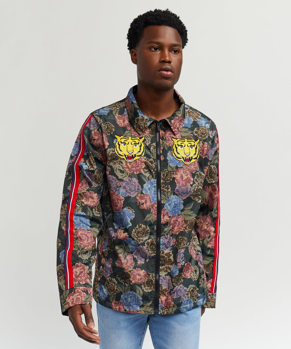 Reason Clothing Essential | Fearless Tape Trim Nylon Jacket
