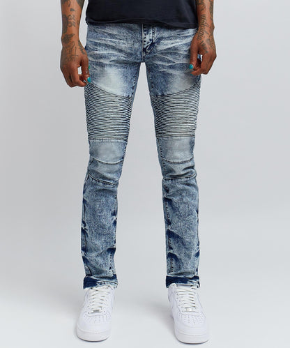 Reason Clothing Hot Sale | Wright Washed Denim Jeans - Blue