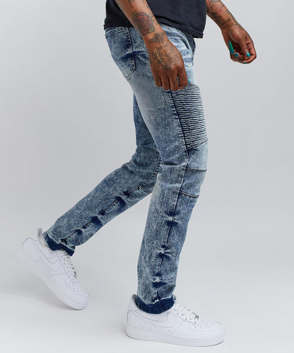 Reason Clothing Hot Sale | Wright Washed Denim Jeans - Blue