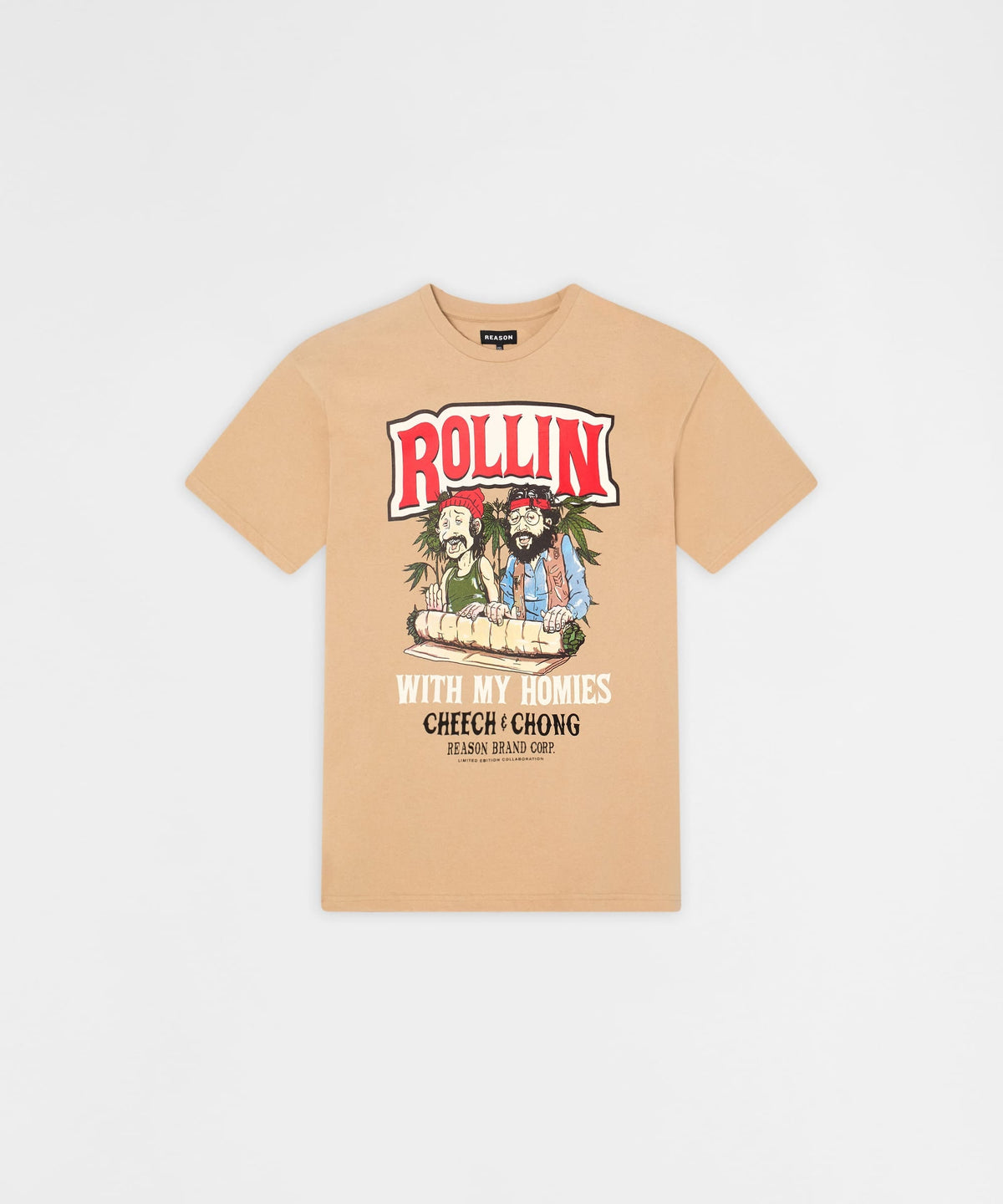 Reason Clothing Everyday | Cheech & Chong Keep Rollin On Graphic Short Sleeve Tee - Khaki