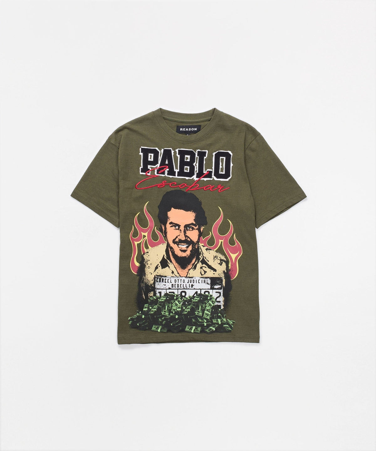 Reason Clothing Featured | Plus Size Pablo Mugshot Shorts Sleeve Tee - Olive Green