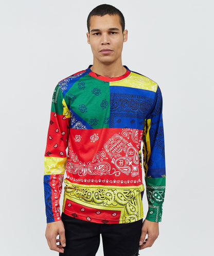 Reason Clothing Featured | Bandana Multi Colored Long Sleeve Tee