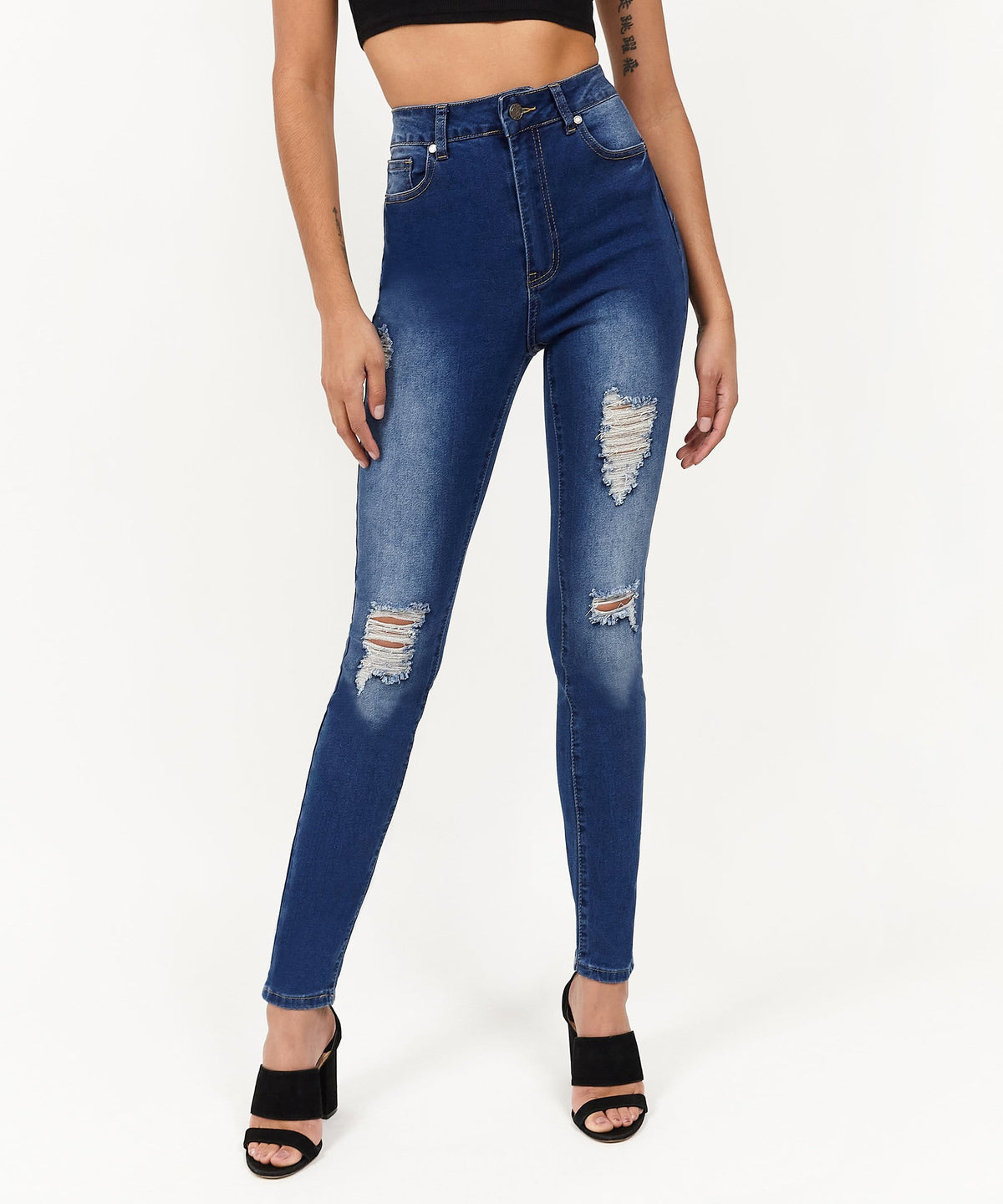 Reason Clothing Classic | Womens Avas Medium Wash Ripped Jeans