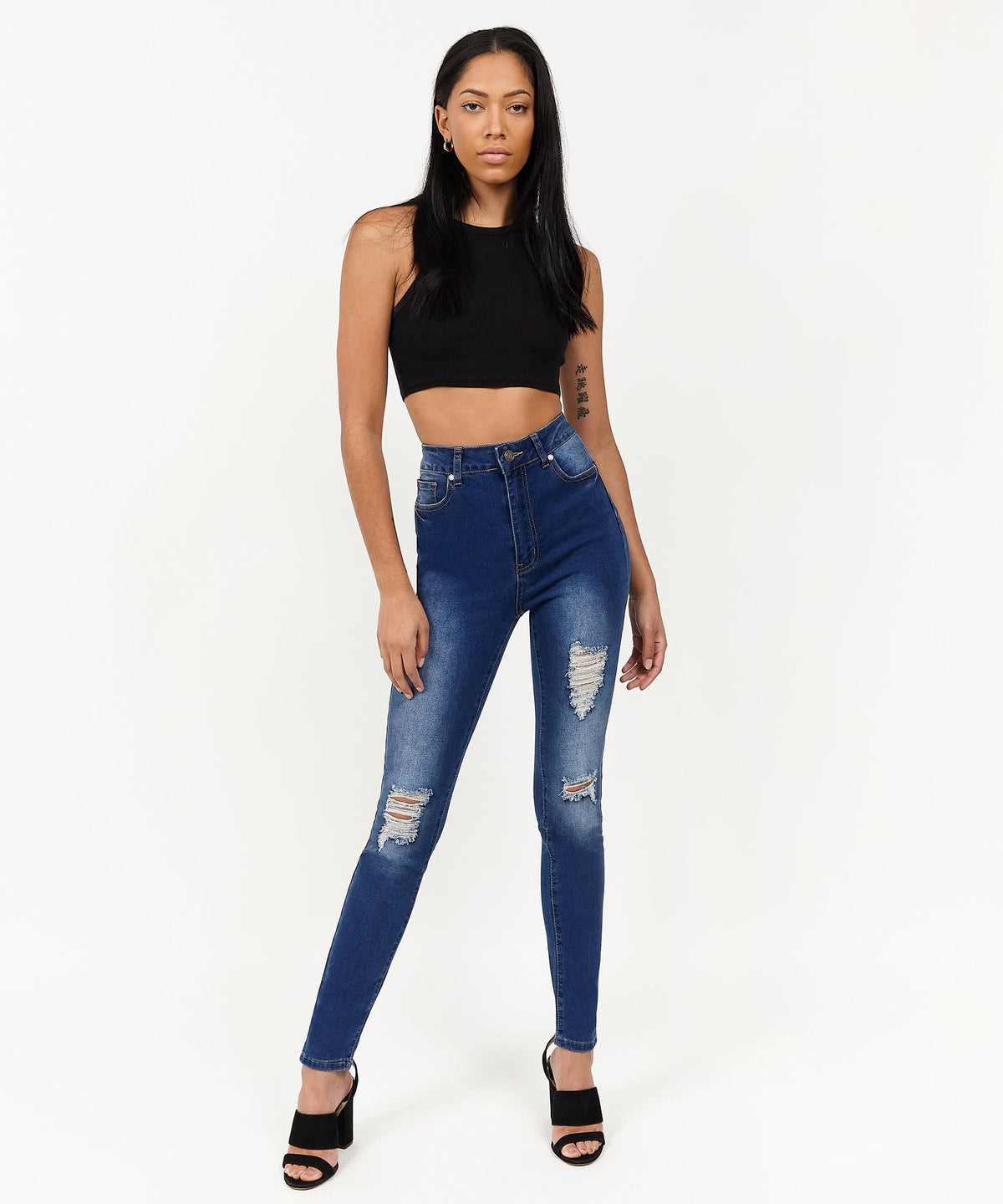 Reason Clothing Classic | Womens Avas Medium Wash Ripped Jeans